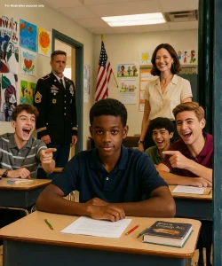 Όταν το μαύρο αγόρι είπε, «Ο μπαμπάς μου δουλεύει στο Πεντάγωνο», η δασκάλα και οι συμμαθητές του τον κορόιδεψαν, τον αποκάλεσαν ψεύτη και τον περιφρόνησαν. Αλλά δέκα λεπτά αργότερα, ο πατέρας του μπήκε στην τάξη και η αντίδραση της δασκάλας εξέπληξε όλους.