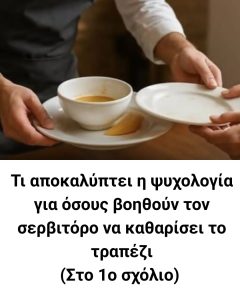 Τι αποκαλύπτει η ψυχολογία όταν κάποιος βοηθά τον σερβιτόρο να καθαρίσει το τραπέζι