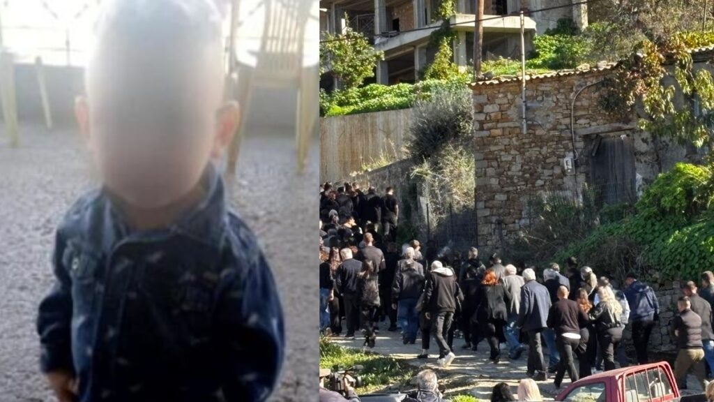«Πού είσαι αγάπη μου;»: Σπαραγμός στην κηδεία του 3χρονου Ανδρέα που πέθανε πέφτοντας από ύψος 2 μέτρων στην Αχαΐα