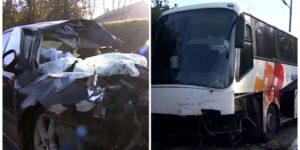 ΕΚΤΑΚΤΟ: Σφοδρή σύγκρουση BMW με σχολικό λεωφορείο που μετέφερε 50 μαθητές – Πέθανε ακαριαία ο οδηγός του αυτοκινήτου