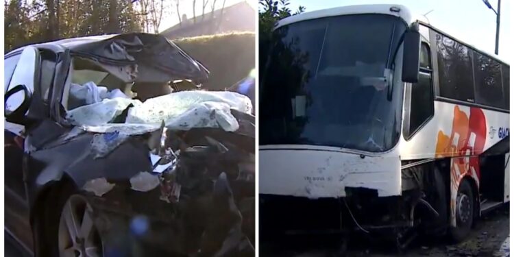 ΕΚΤΑΚΤΟ: Σφοδρή σύγκρουση BMW με σχολικό λεωφορείο που μετέφερε 50 μαθητές – Πέθανε ακαριαία ο οδηγός του αυτοκινήτου