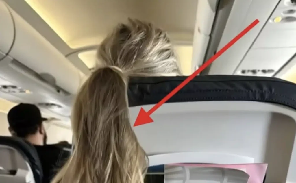 Μια κοπέλα στο αεροπλάνο πέταξε τα μαλλιά της πάνω από το κάθισμά μου, κλείνοντας την οθόνη μου: Έπρεπε να δώσω ένα μάθημα στην αγενή γυναίκα.