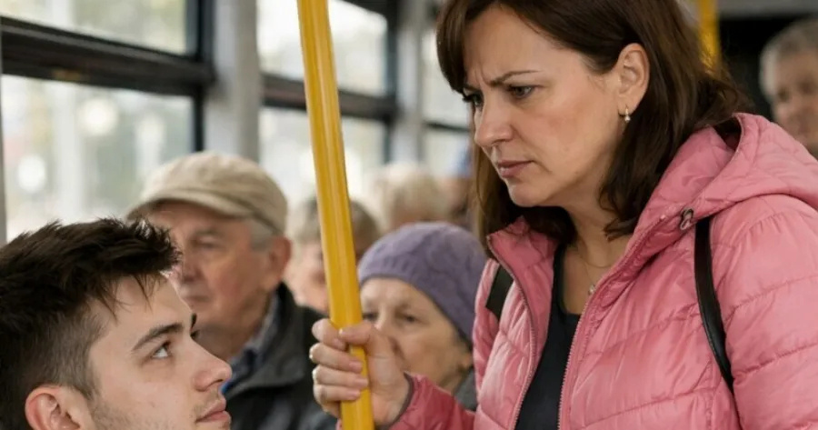 Στο λεωφορείο μια γυναίκα με δύο παιδιά έκανε σκηνή και απαίτησε από έναν νεαρό να της παραχωρήσει τη θέση του