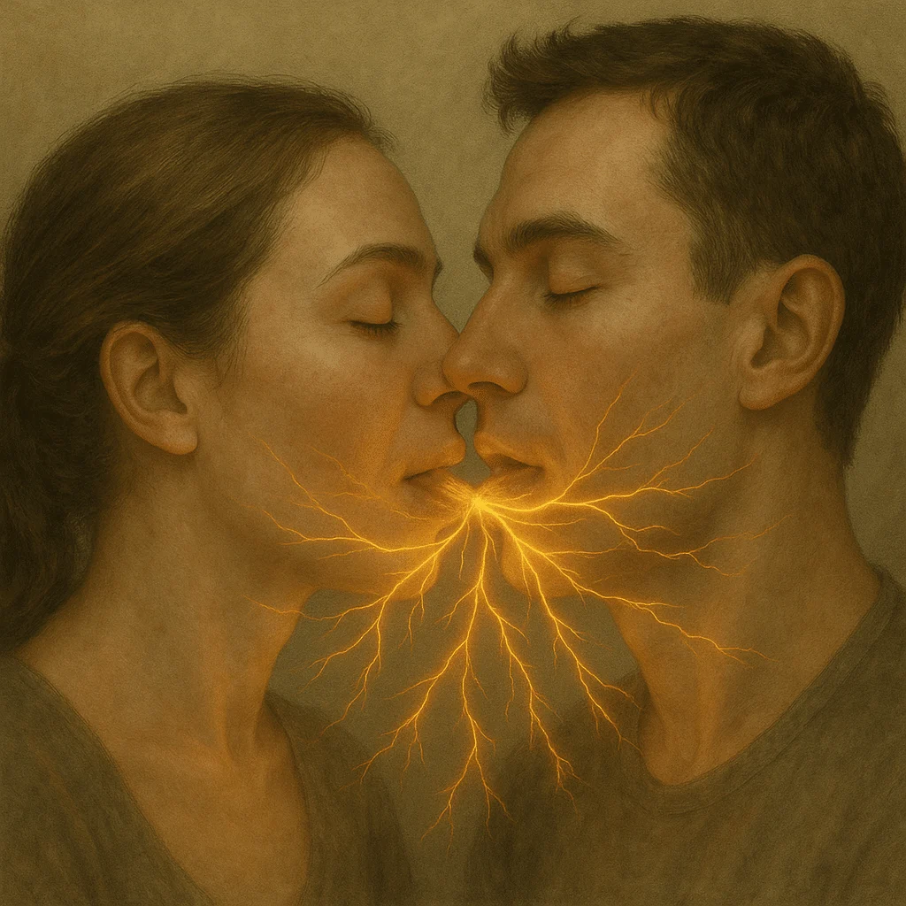 Αυτό συμβαίνει στην πραγματικότητα όταν φιλιόμαστε