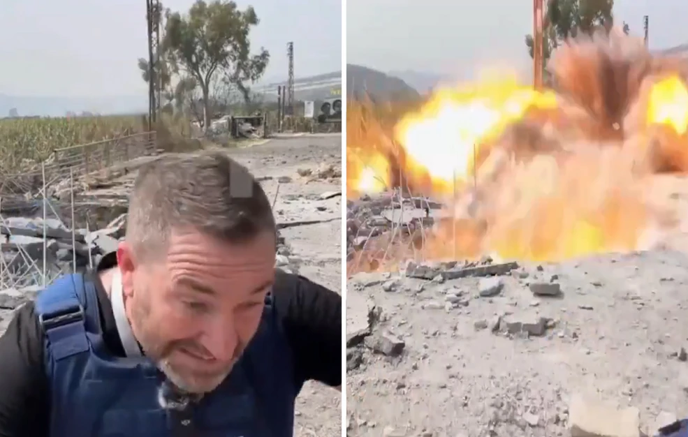 Πύραυλος προσγειώθηκε σε ζωντανή μετάδοση δίπλα σε ρεπόρτερ και τον πέταξε στον αέρα – Βίντεο