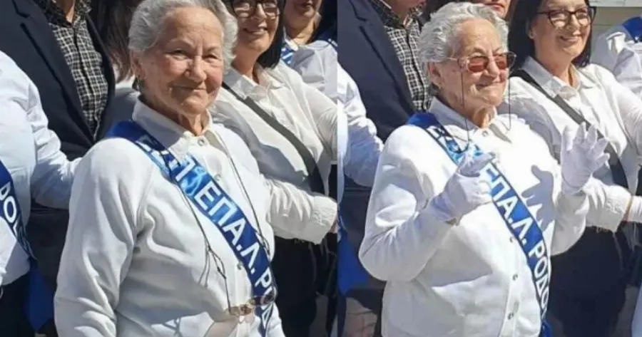Μεγάλη συγκίνηση στην Ρόδο: Η κυρία Σοφία, είναι 82 ετών, μαθήτρια και παρέλασε περήφανα μπροστά σε χιλιάδες κόσμου – Χίλια μπράβο