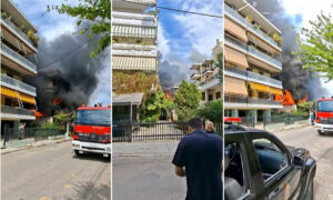 Βίντεο σοκ από τη φωτιά στο Ίλιον: Οι μανιασμένες φλόγες καταπίνουν το κατάστημα