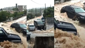 ΕΚΤΑΚΤΟ – Αυτοκίνητα παρασύρθηκαν πλημμύρισαν σπίτια από την καταιγίδα που χτύπησε  την περιοχή