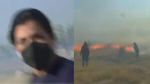«Νίκο, φύγε!»: Δραματική ζωντανή σύνδεση από το πύρινο μέτωπο – Καύτρες χτυπούσαν τον εικονολήπτη, η δημοσιογράφος φώναζε