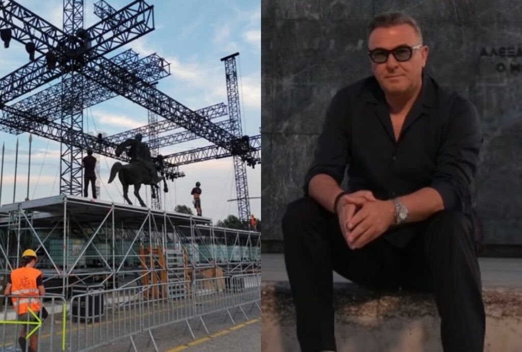 Συναυλία Αντώνης Ρέμος στην Θεσσαλονίκη: Σάλος για την σκηνή μπροστά από το μνημείο του Μ. Αλεξάνδρου – Τι απαντά η παραγωγή
